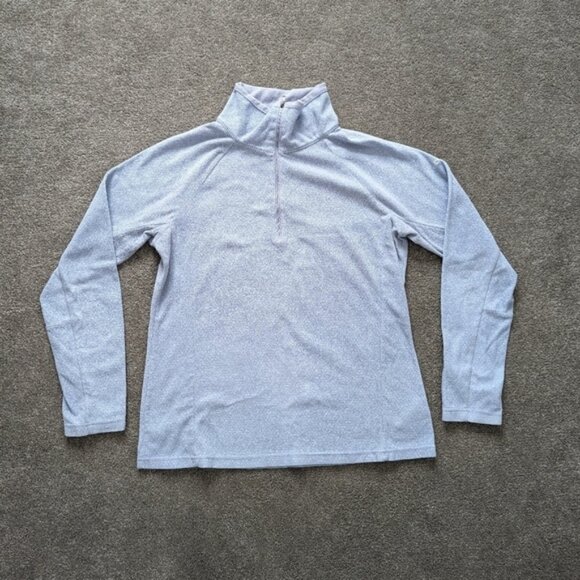 Columbia baby blue white thin fleece pullover women's size Large - Picture 1 of 8